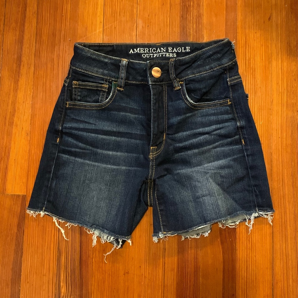 Blue American eagle high waisted jean shorts